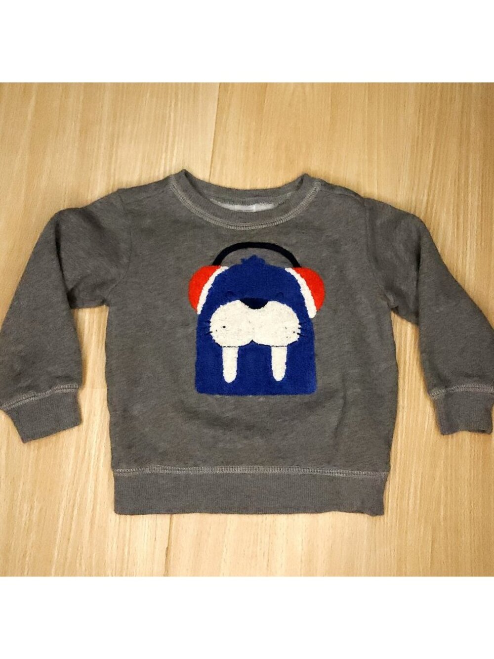 Carter's Toddler Boys Grey Walrus Applique Sweatshirt 2T